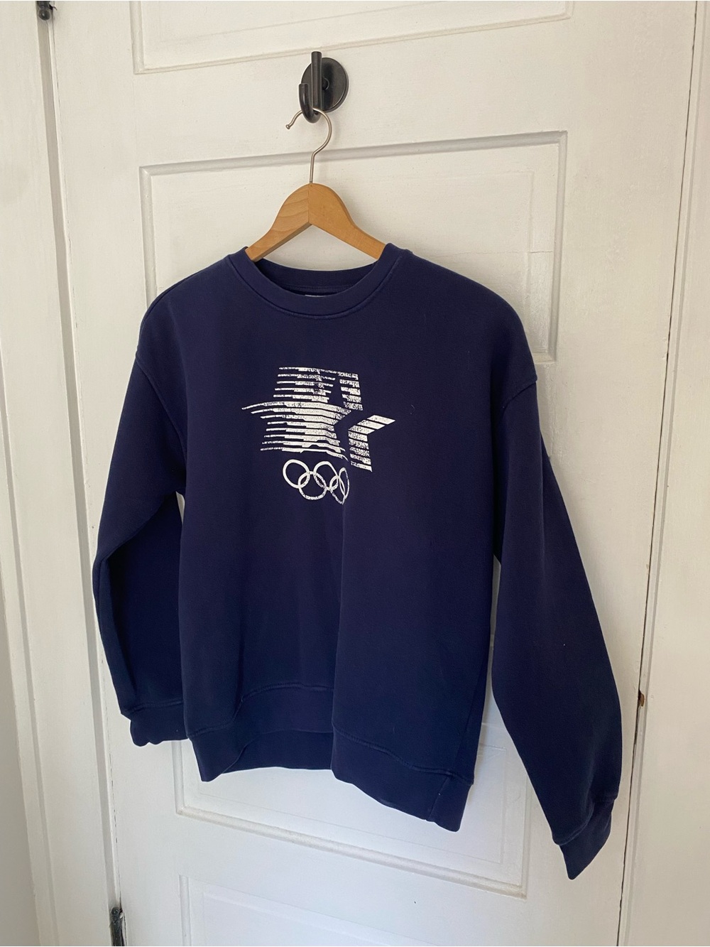 Heritage Navy Crewneck Sweatshirt with White Graphic